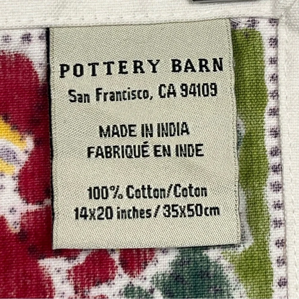 Set of 2 Pottery Barn 100% cotton block print multicolor placemats.
